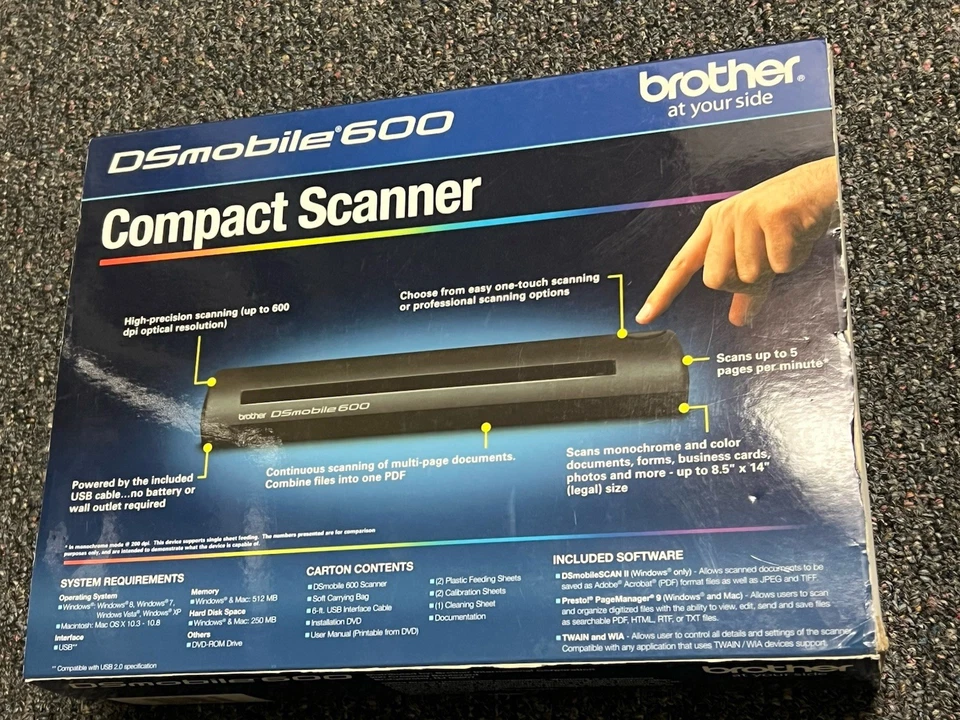 Brother DSmobile 600 Pass-Through Compact Scanner - New Factory Sealed - Image 2 of 4