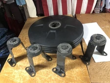 used KIT/ SET OF 4 FLOWBELOW Aero WHEEL COVERS & SET OF 4 BRACKETS/Latches Dual