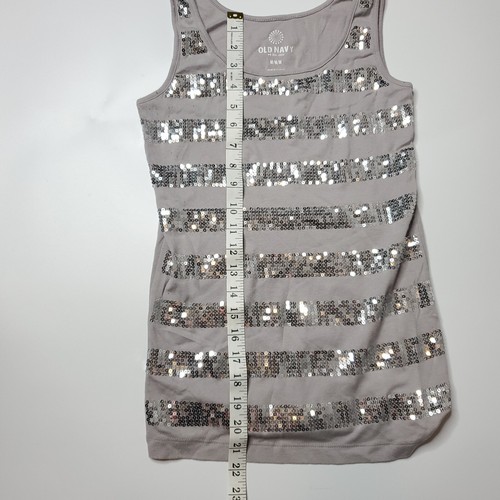 Old Navy Women's Gray Sequin Tank Size Md - Picture 3 of 6
