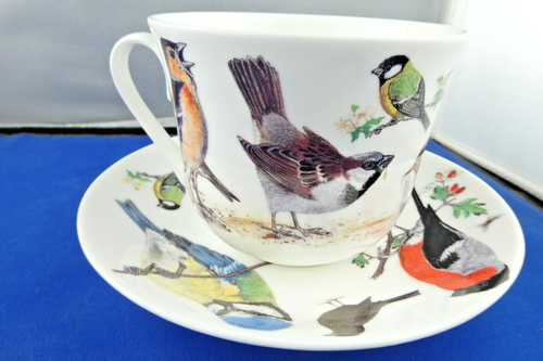 GARDEN BIRDS BREAKFAST CUP SAUCER, ROY KIRKHAM. fine bone china. Made in England - Picture 6 of 10