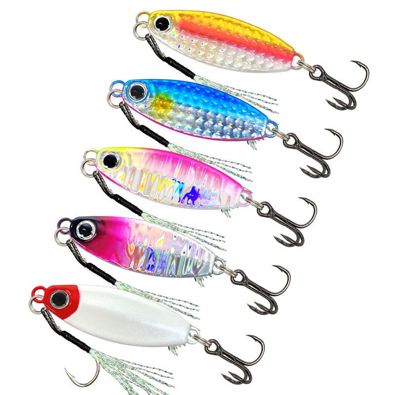 Pack Metal Cast Jig Spoon Sea Bass 10G-20G Shore Casting Jigging