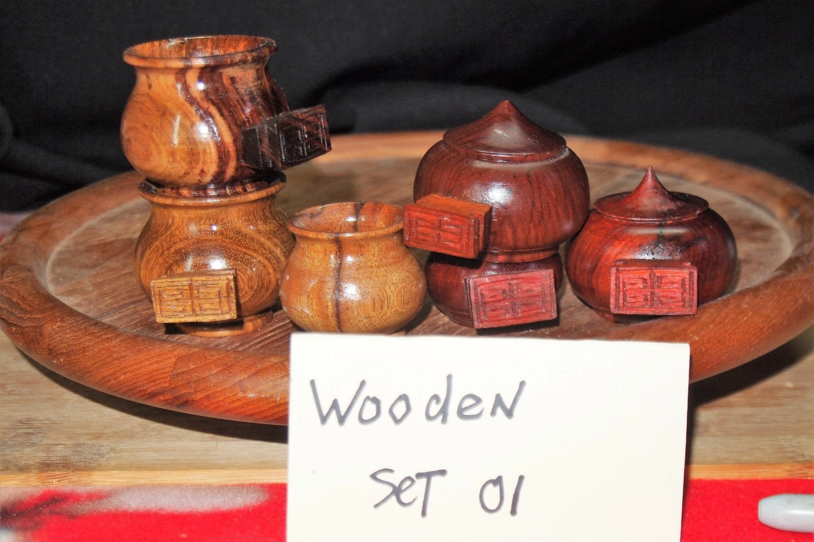 Wooden bamboo Bird Cage cup/bowl/feeder set 1