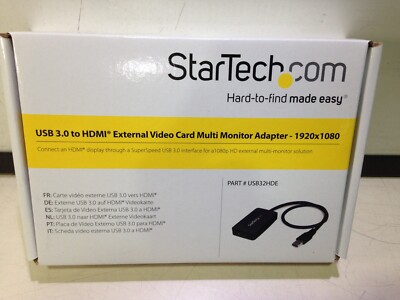 STARTECH USB32HDE USB 3.0 to HDMI EXTERNAL VIDEO CARD MONITOR ADAPTER - NEW