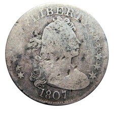 Draped bust quarter dollar 1807 rare Browning 2