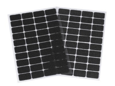 40 Paar Klettpunkte Quadratisch Schwarz Selbstklebend 25 x 15 mm Klettverschluss