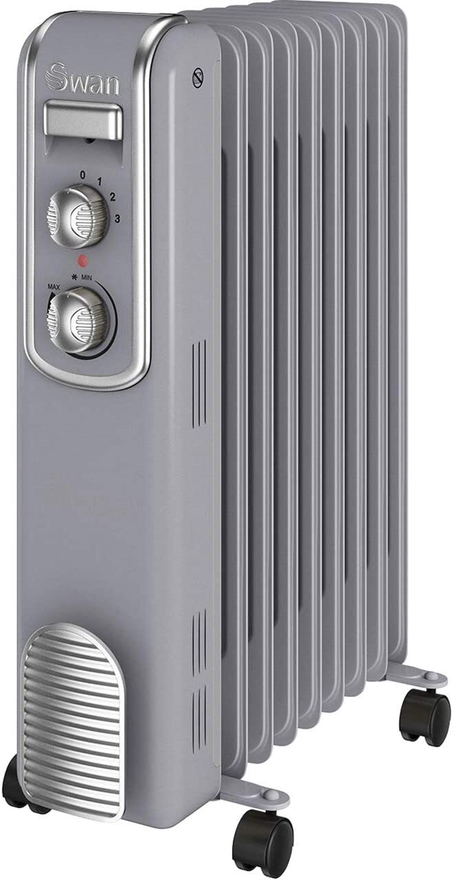 Swan SH60010GRN 9 Finned Oil Filled Radiator, Grey, 2000W | eBay