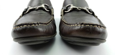 Peter Millar Mens Sz 11m Brown Leather Horse Bit Slip on  display picture 3