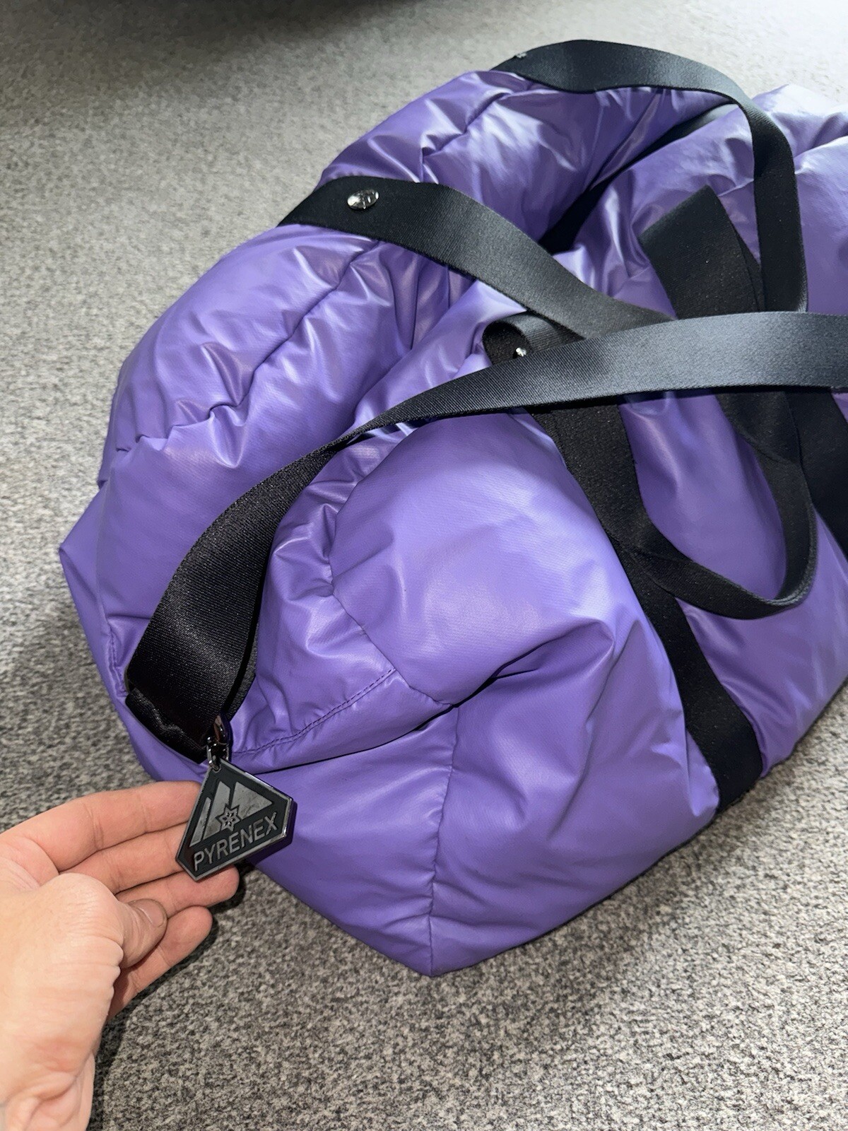 Pyrenex Rare Down Filled Weekend Duffle Bag Hold-all Purple Unisex image 3