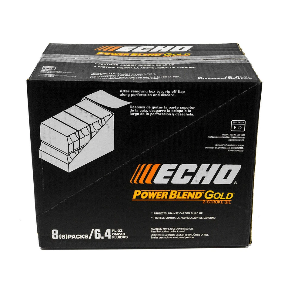 (1) Aceite Case Echo (48) Botellas de 6,4 OZ Mezcla de 2 ciclos para 2,5 galones ORO 6450025G Foto 3 de 4