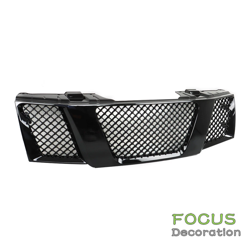 Parrilla superior delantera estilo malla negro brillante para Nissan Frontier 2005-2008 Foto 4 de 4