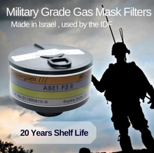 Israeli Gas Mask Filter 40mm NATO - Made in Israel - Expiration 01/2045