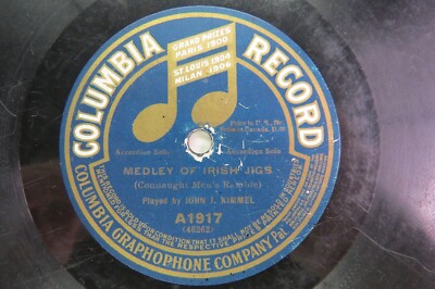 John J. Kimmel - COLUMBIA A1917 - Medley Of Irish Jigs & Reels - Accordion