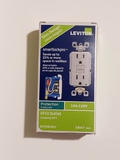 Leviton 15 Amp 125-Volt SmartlockPro GFCI Outlet, Gray NIB 