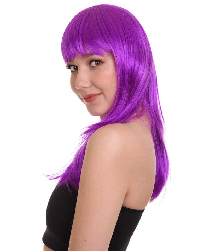 Mujeres Colecciones Glamour Sexy Cosplay Fiesta Neón Púrpura Peluca HW-701 (Adulto) Foto 2 de 4