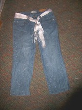 NWT ROUTE 66 Sparkly Blue Denim Belted Jeans - SIZE 8