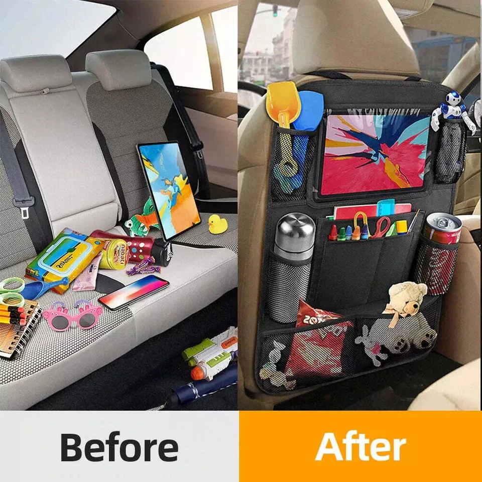 Car Back Seat Organizer Kick Mats, Protector Travel Storage Waterproof USA 2 Pcs - Image 4 of 4