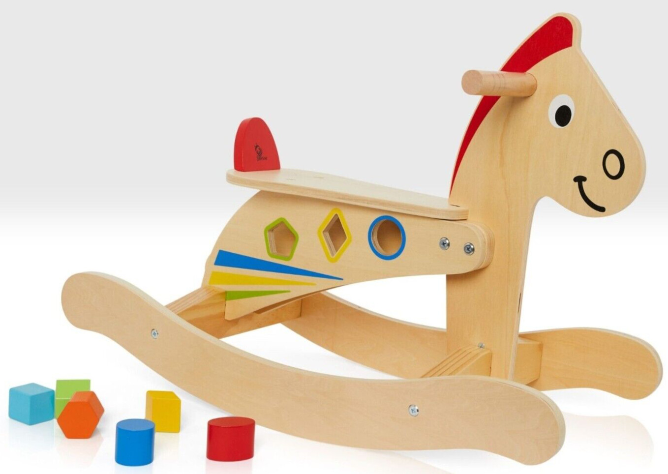 Traditional Wooden Rocking Horse & Ride On Kids Learning Educational Toddler Toy
