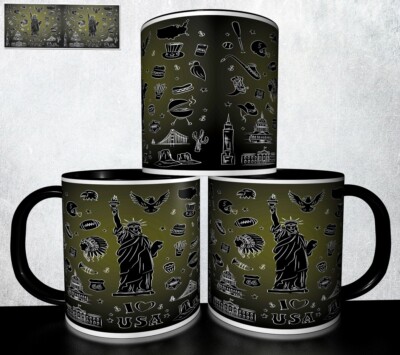 Mug Souvenir Personnalisé 'Glamour New York 1120' - Céramique Blanche, 325 Ml, Neuf, Fabriqué En France