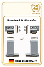 Ersatzteil für Braas Atelier-Fenster, Griffhebel & Konsolen-Set, BA/DA, grau