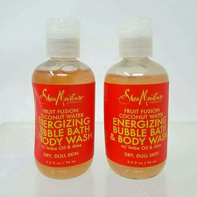 Shea Moisture Fruit Fusion Energizing Bubble Bath & Body Wash 3.2 fl oz LOT OF 2