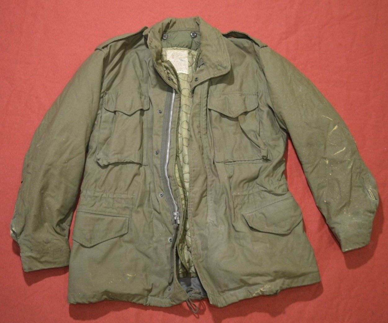 Small Vintage US Army Quilted Jacket Liners / Liner Jacket, M65 M-65  Liners, Green Quilt Coat, 1980s 1970s -  Israel