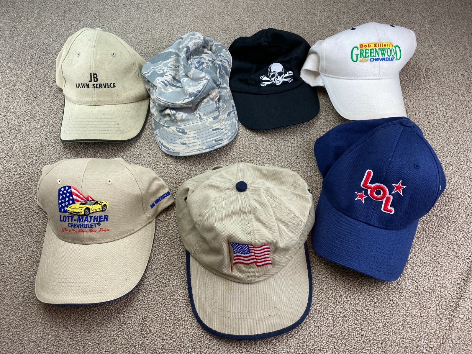 Assorted Hat Lot Strapback Cap Chevrolet Car Deal… - image 1