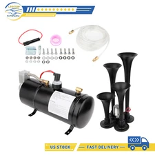 150dB 150PSI 12v 4 Trumpets Air Horn Train Air Horn Kit For car truck 3L new
