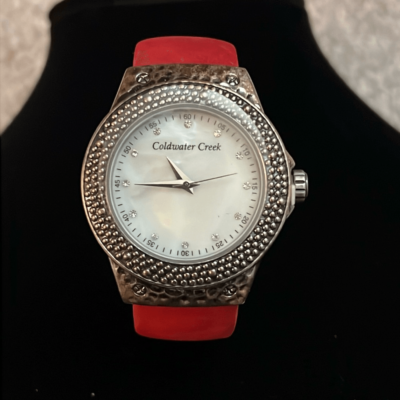Vintage Coldwater Creek Red Suede Cuff Watch | eBay