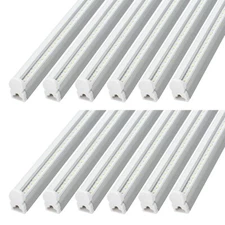 12 Pack LED T5 Integrated Single Fixture 4FT 20W LED Shop Ceiling Lights Clear