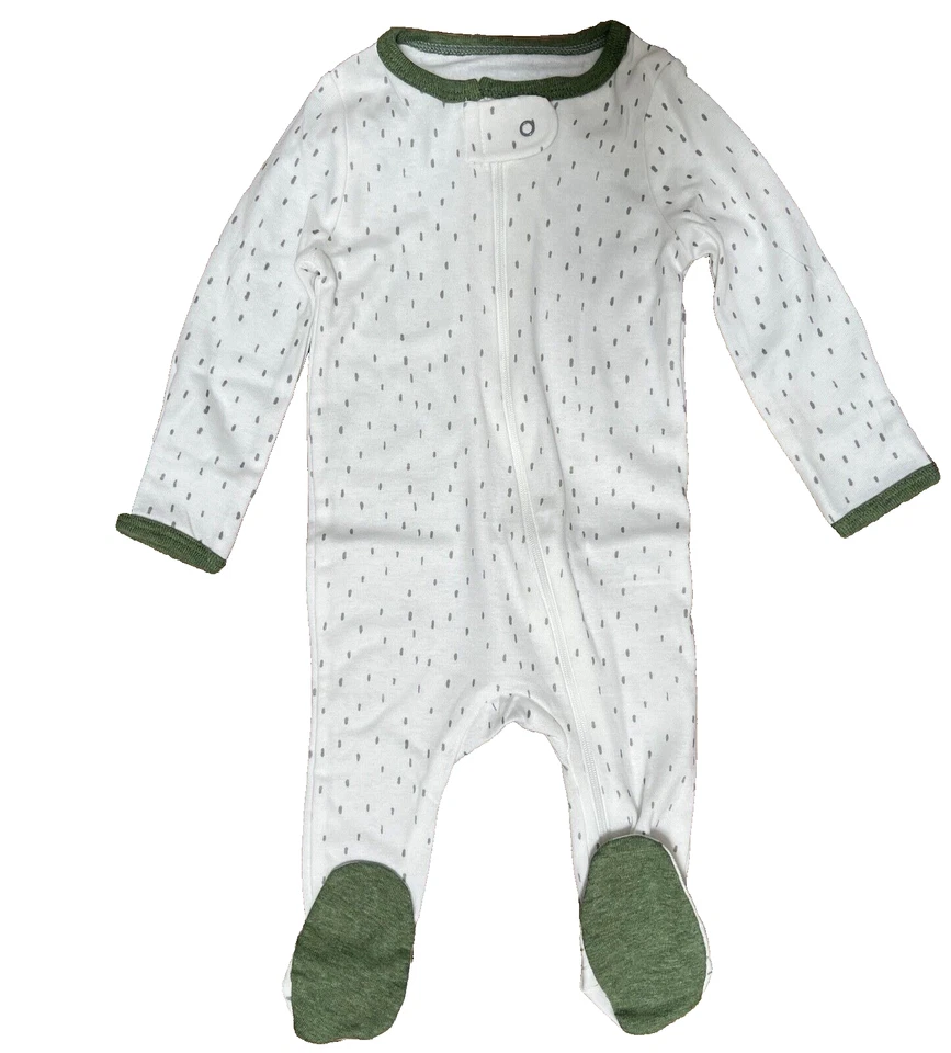 Pijama Footie Cloud Island Soft & Sweet Dreams Baby 3-6 m con cremallera (verde) Foto 2 de 4