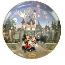Disneyland 40th Anniversary Plate Sleeping Beauty Castle Bradford Exchange