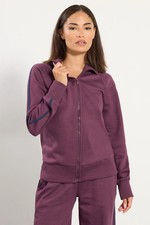 Image of PixieGirl Petite Women's Stripe Collar Zip Sweatshirt