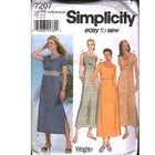 Simplicity 7207 Easy to Sew Misses Women Dress Pattern Size 14-16 Maxi Midi Slit