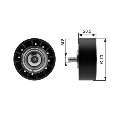 Umlenk /führungsrolle Keilrippenriemen Gates T36211 Drivealign  für Ford