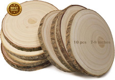 10 Pcs Large Unfinished Wood Slices for Centerpieces 7-8 Inches Rounds for Table