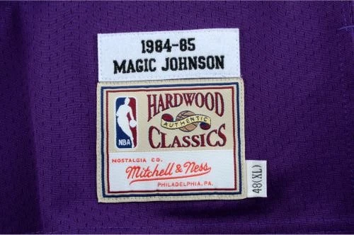 Magic Johnson LA Lakers Signed Purple Mitchell & Ness Authentic Jersey - Image 3 of 4