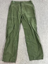 Vintage VIETNAM War Army Trousers OG-107 Sateen Type 1 Pants 28x28 USA 1969 READ