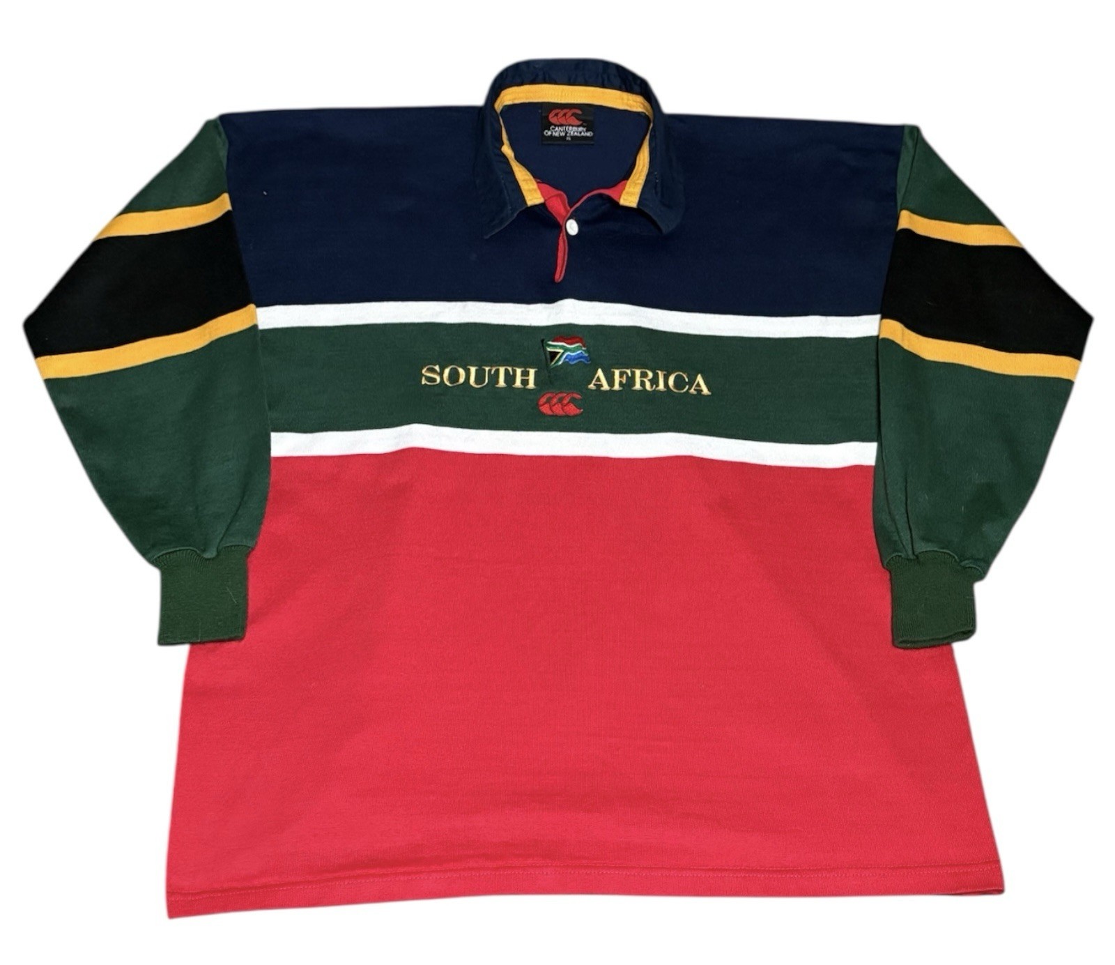 Vintage 90'S South Africa Rugby Union Canterbury Shirt Jersey Long Sleeve Xl