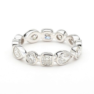 Lab Grown 3.50 Carat Diamond Eternity Band Wedding Ring   14K White Gold