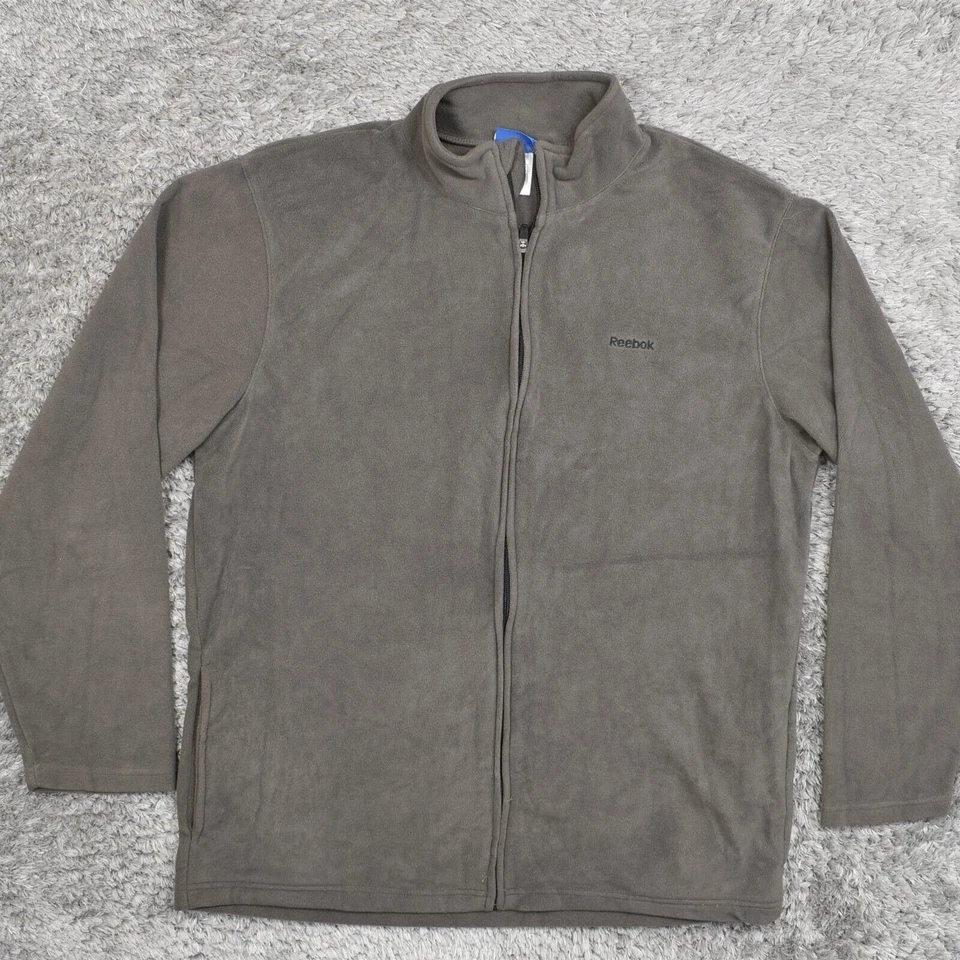 Reebok Men's Size 2XL Fleece Jacket Brown Polyester soft - Image 2 of 4