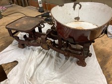 Balkenwaage Krämerwaage, Antik Ca. 1900, 5 Kg, Originalpatina mit Schale