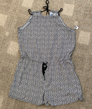 Old Navy Shortall Romper One Piece Rayon V306006 Black/Beige Print Womens XXL