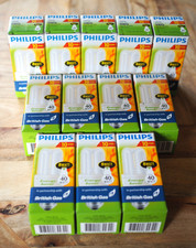 12 x Philips Genie Energy Saver Bulbs 8W (=40W) E27 ES Screw Longlife Warm White