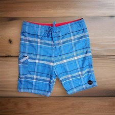 O'Neill Men's Board Shorts Size 34 Blue Plaid Surf Swim Punk Skater Quick Dry