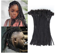 Vecago 12 inch 50 Strands Loc Extensions Human Hair 04cm Width 1b