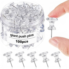 100 Pcs Giant Push Pins Large Thumb Tacks,Clear