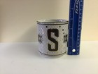 ANTROPOLOGIE Bistro Tile Ceramic Cup 12 oz. Letter S Monogram, Excellent. — photo 6