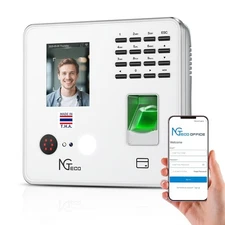 NGTeco Time Clock Cloud-Based 4-in-1 Time Clock  WiFi Remote with Software & App
