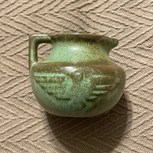 Frankoma Pottery 555 Eagle Thunderbird Mini Pitcher Prairie Brown 2.5" Tall
