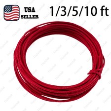 Red- Guitar Wire Waxed Cloth-covered Vintage-style Push Back-1/3/5/10 ft